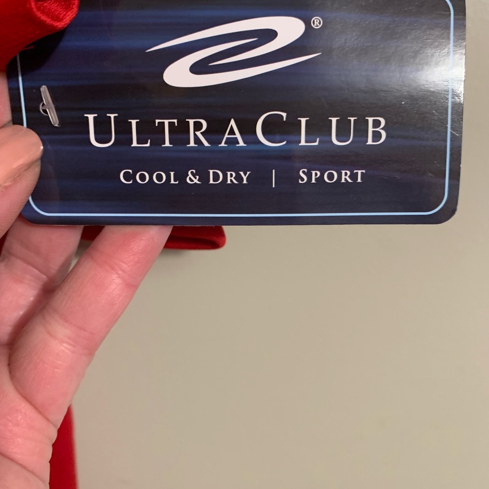 NWT Men’s Sz Lg Ultra Club red cool & dry sport polo style shirt. - Picture 2 of 4